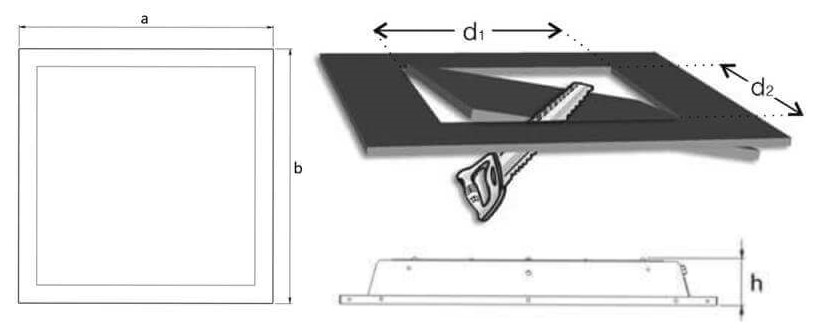 Blona 30W-LED Panel Armatür Ölçüleri