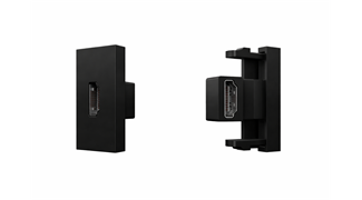 HDMI Adaptör, 22,5x45 mm Dişi-Dişi, 90 Açılı, Vidalı Siyah