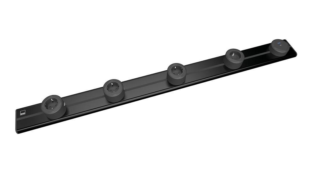 E-Flux Raylı Priz, 4 Şebeke, 1 USB Type A+C 20W (EFS1000)