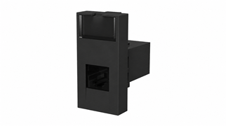 CAT3 RJ11 Telefon Soketi - Faceplate Montajlı, Siyah (4 Kontak Keystone Jack)