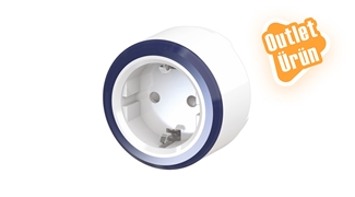 FL 16A - Şebeke Prizi - Beyaz/Mavi Çerçeve (Sigortalı)