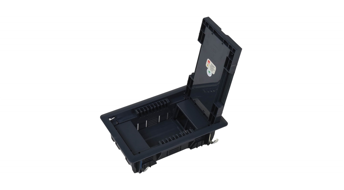 DK-MX 2 FÜME 146x250mm Modüler Çıkış (Priz) Kutusu - 8 Modül,  Yükseltilmiş Döşeme, Komple