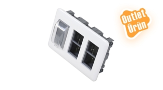 WSB Duvar Tipi Sıva Altı Modüler Priz Kutusu Üçlü, 12 Modül, Boş