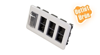 WSB Duvar Tipi Sıva Altı Modüler Priz Kutusu - Dörtlü, 16 Modül, Boş