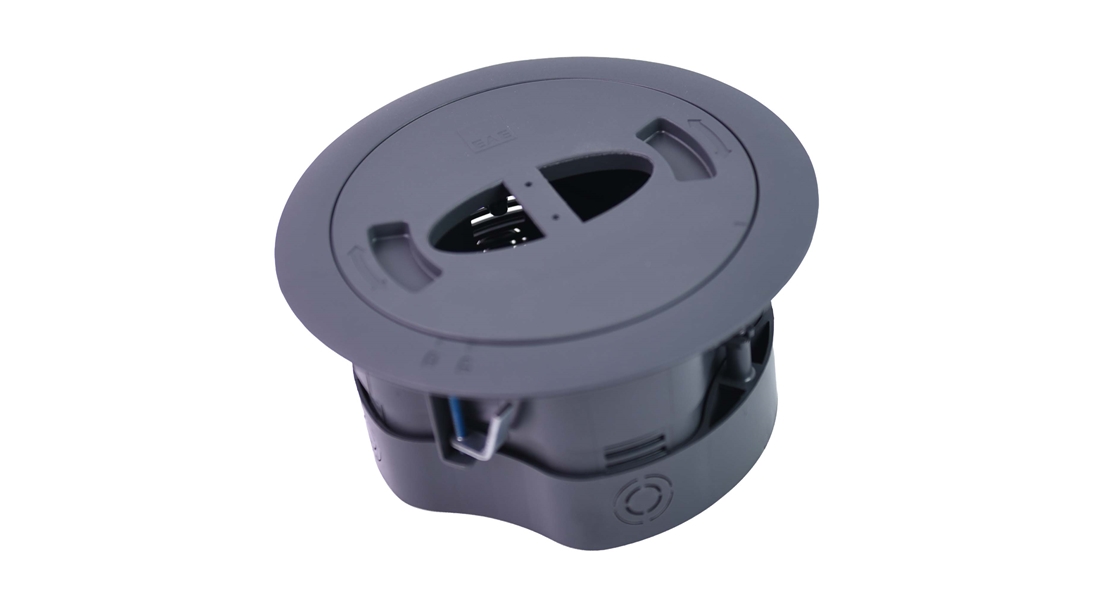 Grommet 6 Modül Flex Tip Priz Kutusu Füme