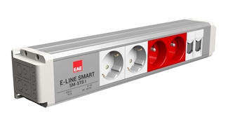 SM-STD Masaüstü Priz Bloğu, 2 Şebeke, 2 UPS, 2 Data, Alüminyum Gövde Eloksal Renk