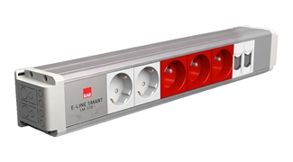 SM-STD Masaüstü Priz Bloğu, 2 Şebeke, 3 UPS, 2 Data, Alüminyum Gövde Eloksal Renk