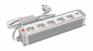 5 li Grup Priz USB Şarjlı Gri (STDK-G5U)