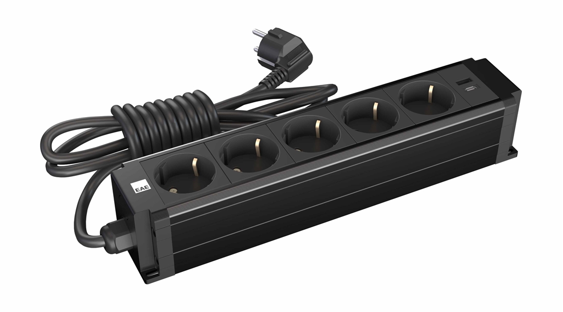 5 li Grup Priz USB Şarjlı Siyah (STDK-S5U)