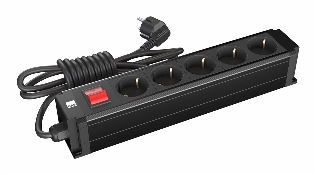 5 li Grup Priz Butonlu Siyah (STDK-S5B)